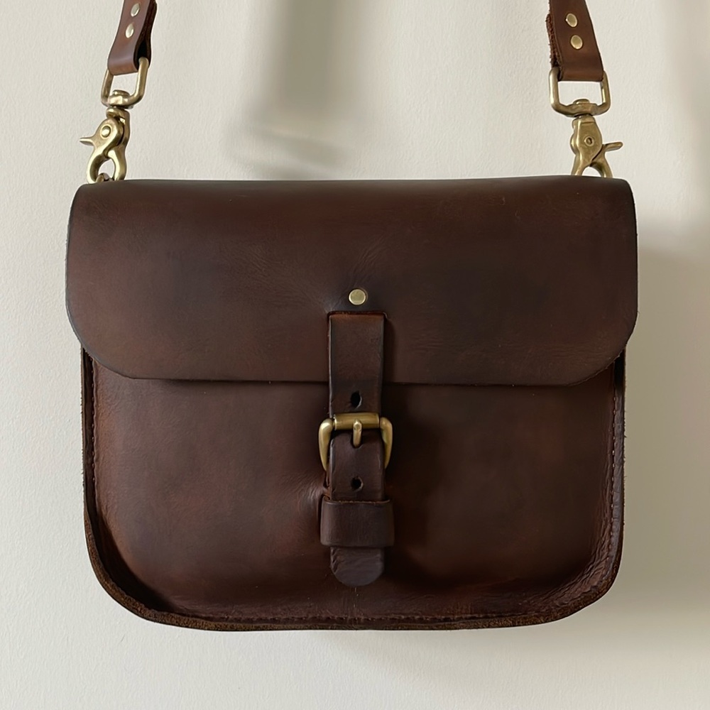 Novi & Nash handmade brown leather satchel